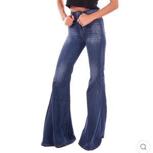 Coût De La Liberté Super High Rise Super Bell Jeans Denim Size 22 NWT